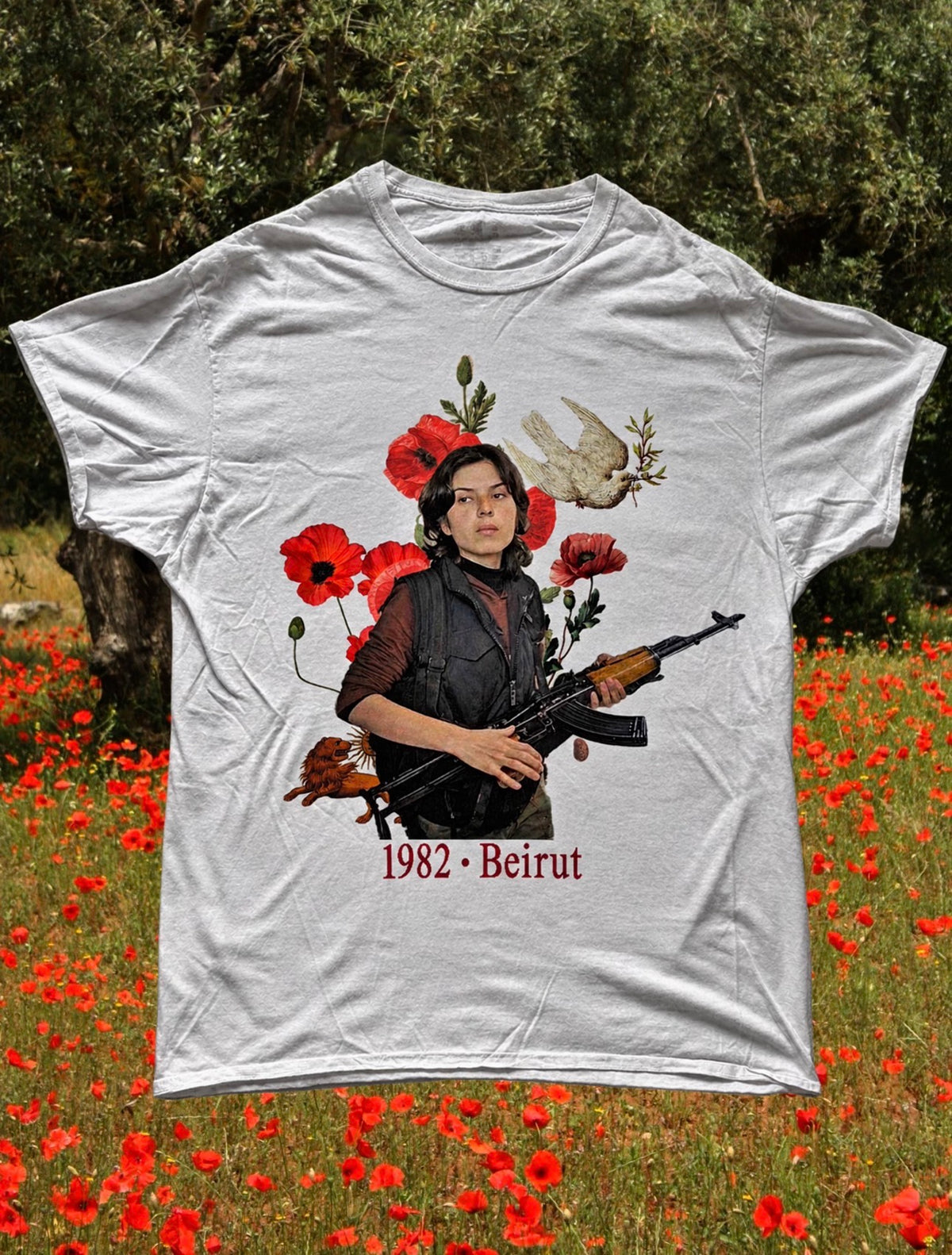 Lebanese freedom “Flowers of war” T-shirt